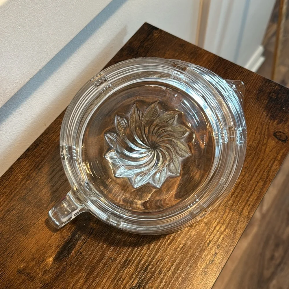 Vintage Plaid Juice Reamer Clear Depression Glass Hazel Atlas Vintage